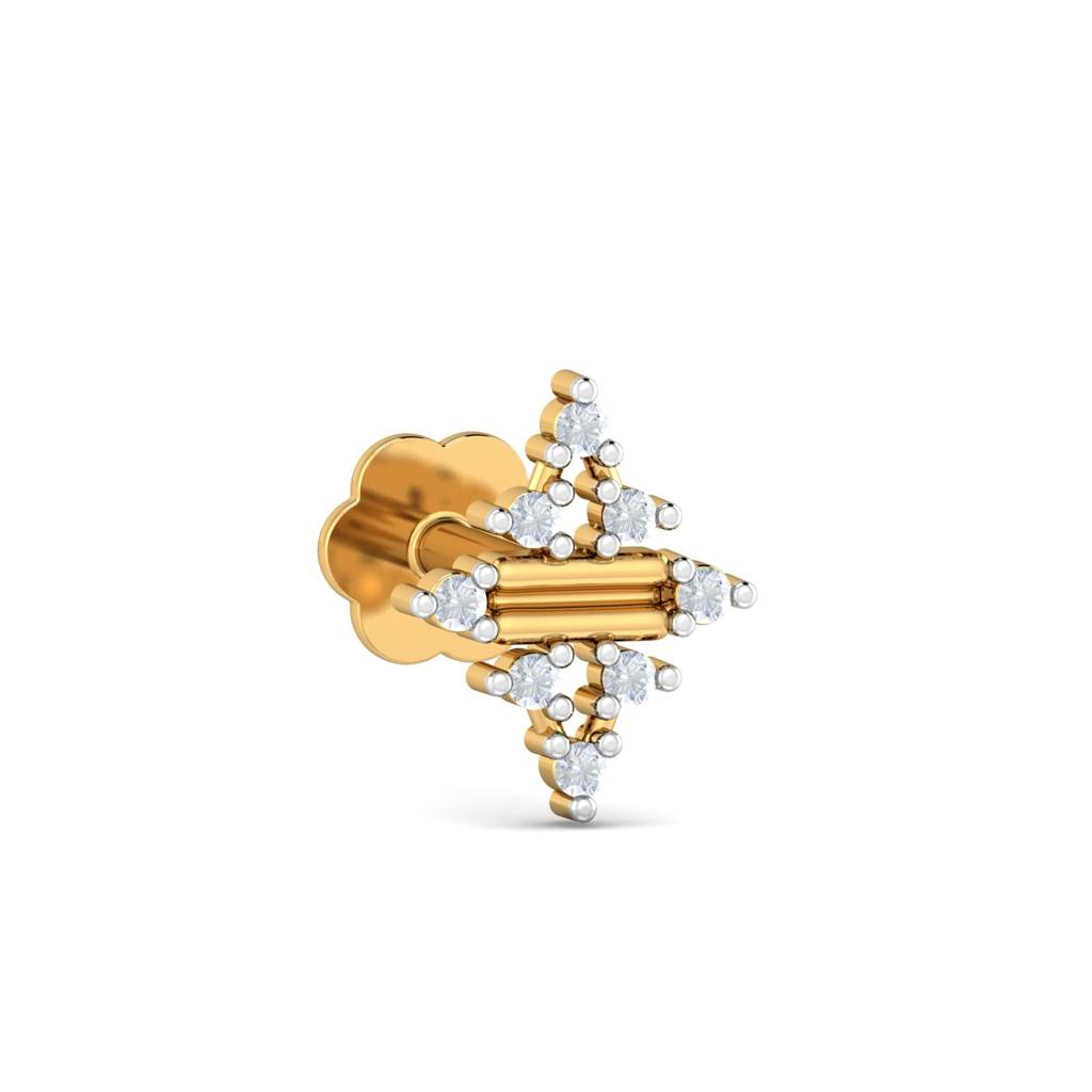 KuberBox 18K White Gold Desire 0.03 Carat Nose Stud