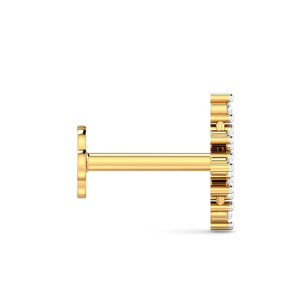 KuberBox 18K White Gold Desire 0.03 Carat Nose Stud