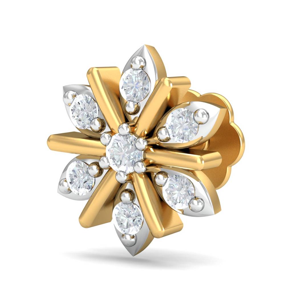 KuberBox 18K Yellow Gold Sukanya Nose Stud
