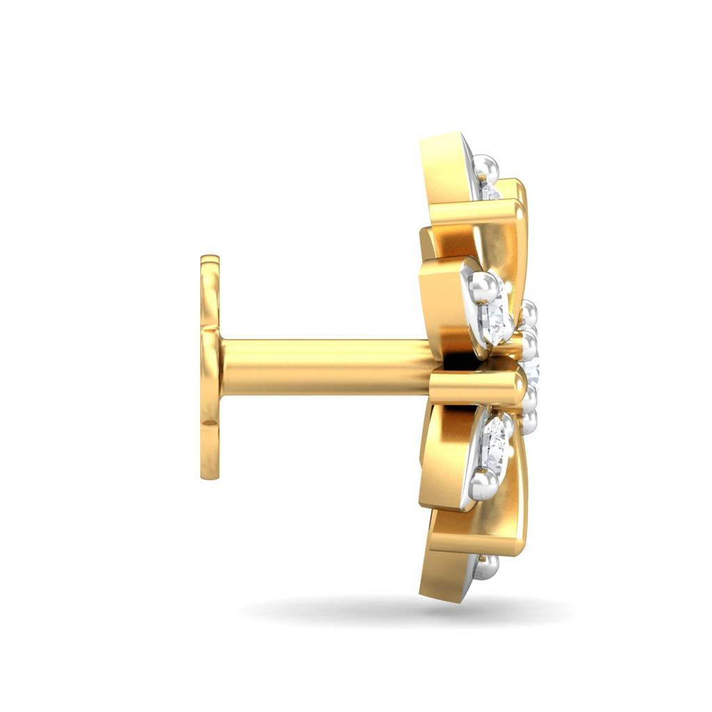 KuberBox 18K Yellow Gold Sukanya Nose Stud