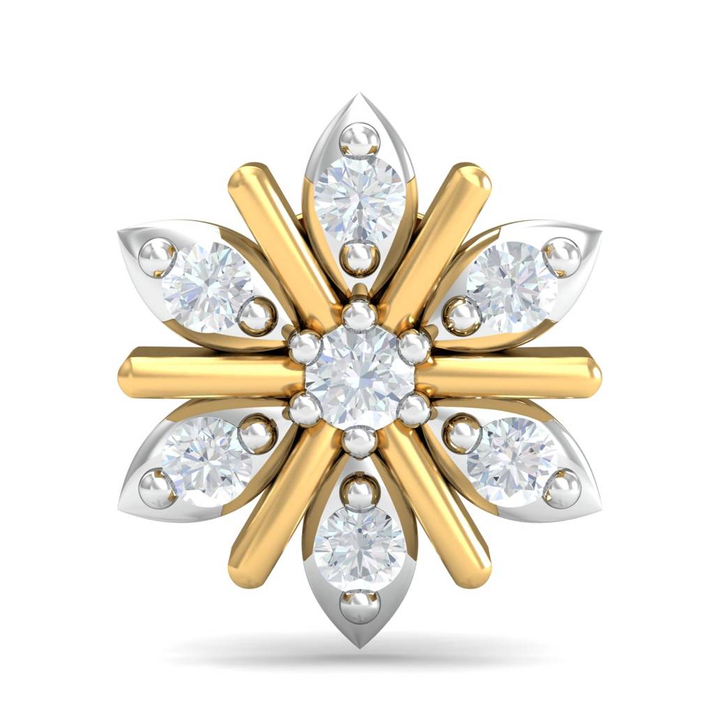 KuberBox 18K Yellow Gold Sukanya Nose Stud