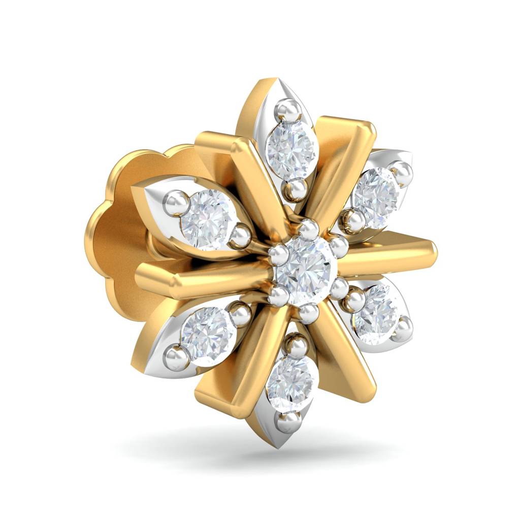 KuberBox 18K Yellow Gold Sukanya Nose Stud