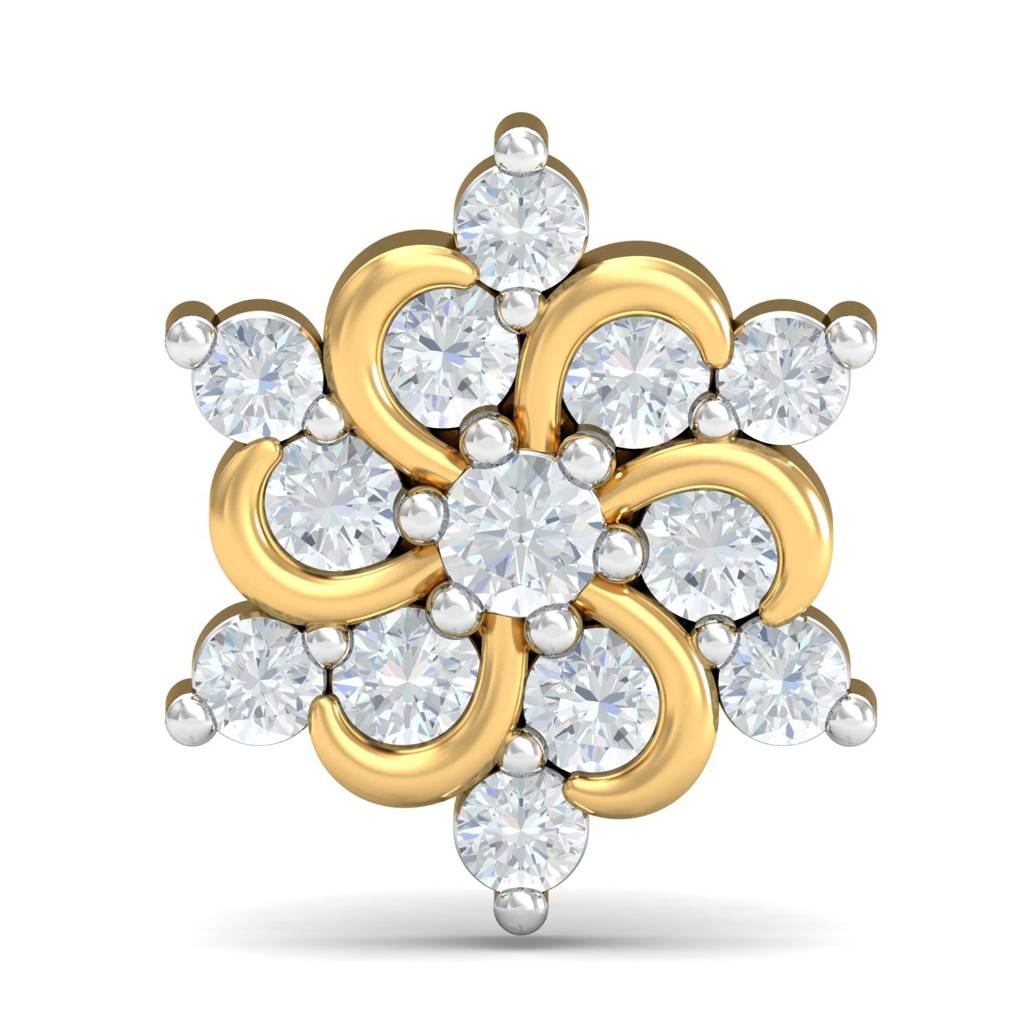 KuberBox 18K Yellow Gold Samriddhi Nose Stud