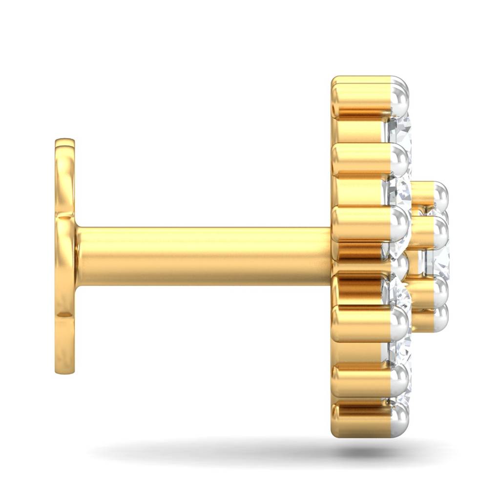 KuberBox 18K Yellow Gold Saakya Nose Stud