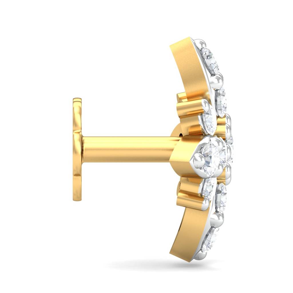 KuberBox 18K Yellow Gold Sreeja Nose Stud