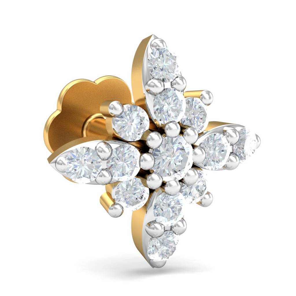 KuberBox 18K Yellow Gold Sreeja Nose Stud