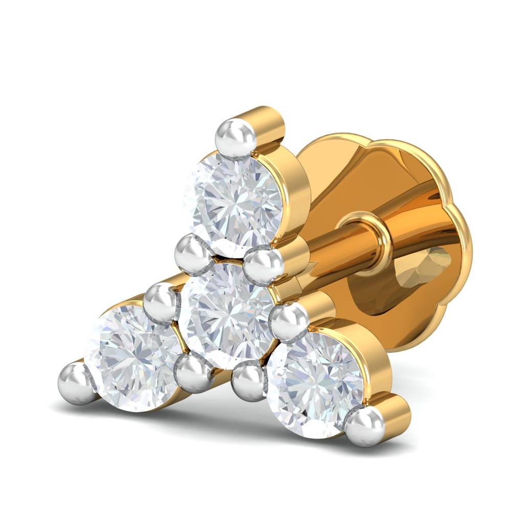 KuberBox 18K Yellow Gold Ishita Nose Pin