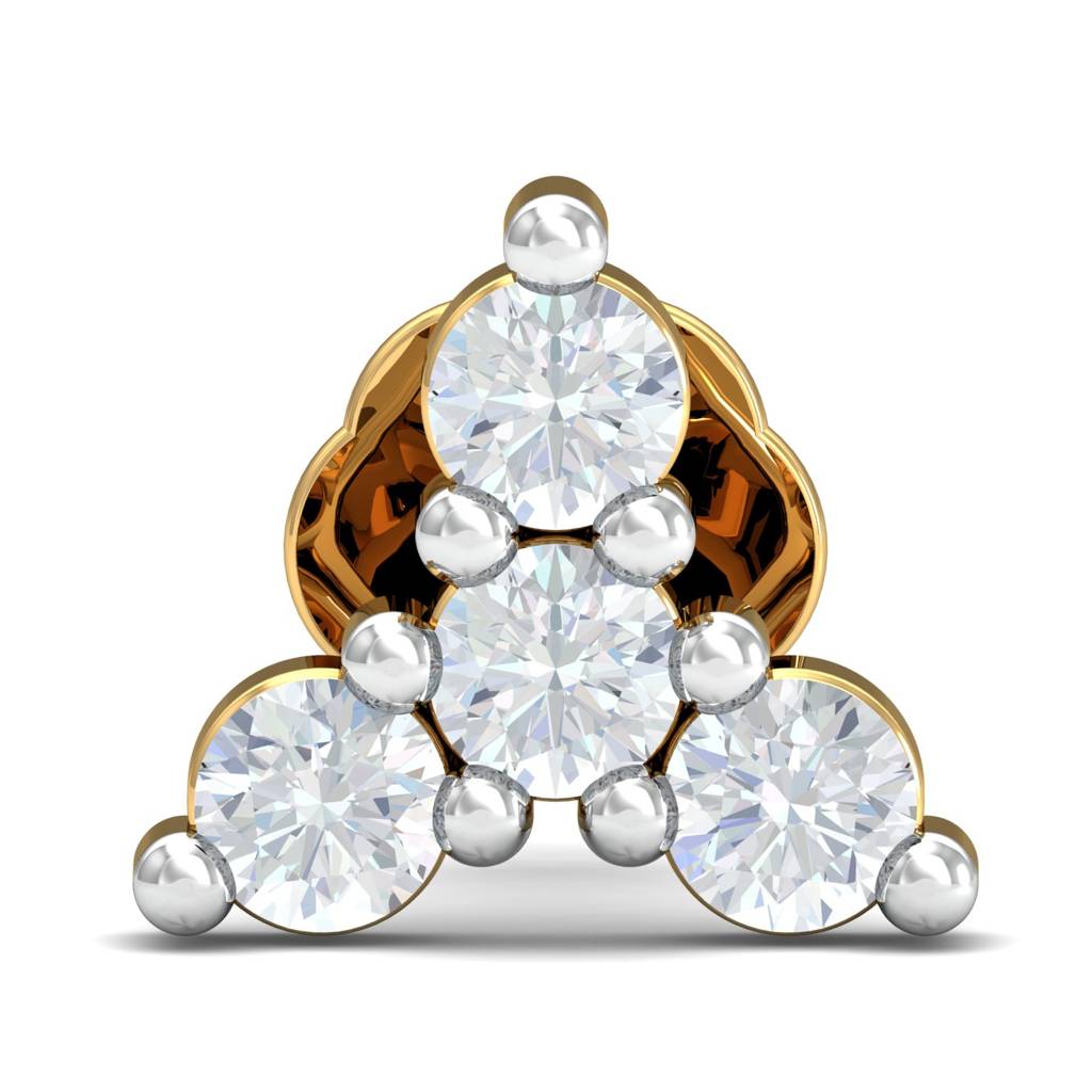 KuberBox 18K Yellow Gold Ishita Nose Pin