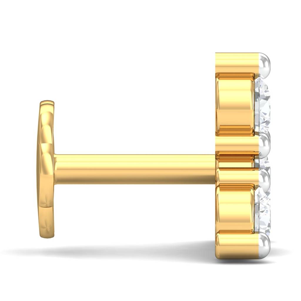 KuberBox 18K Yellow Gold Ishita Nose Pin
