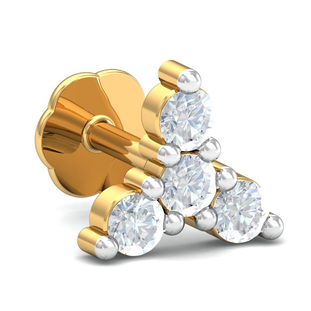 KuberBox 18K Yellow Gold Ishita Nose Pin