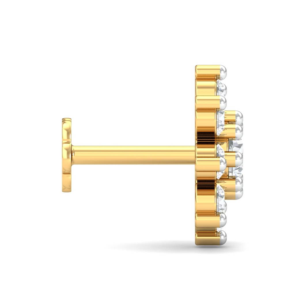 KuberBox 18K Yellow Gold Suru 0.26 Carats Nose Stud