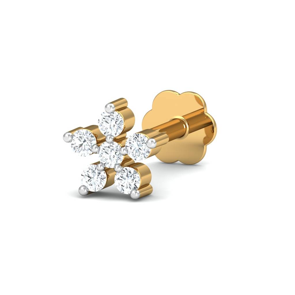 KuberBox 18K Yellow Gold Blime Nose Pin