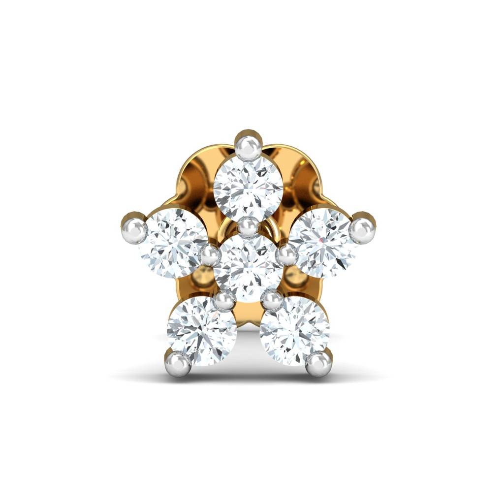 KuberBox 18K Yellow Gold Blime Nose Pin