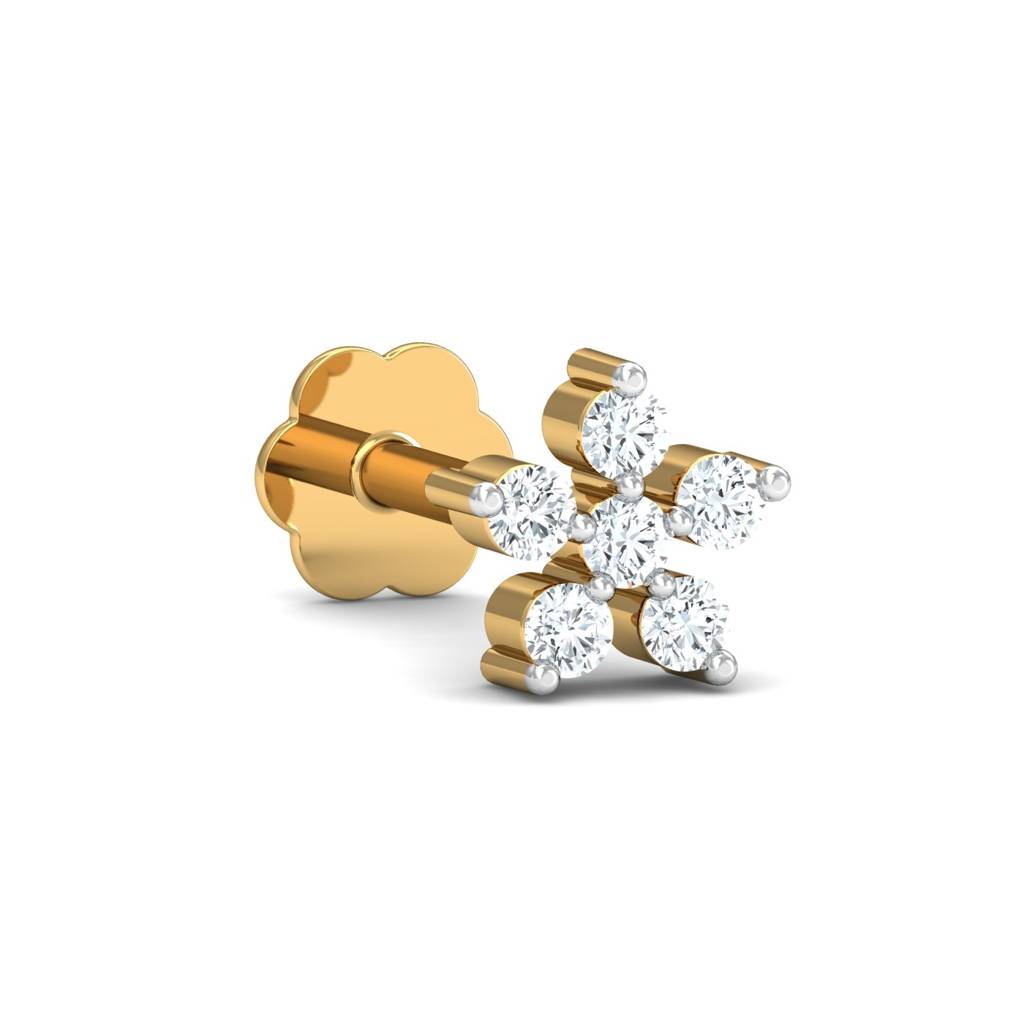 KuberBox 18K Yellow Gold Blime Nose Pin
