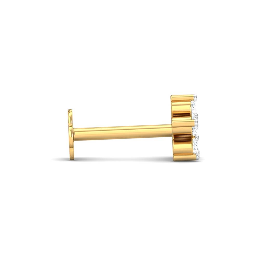 KuberBox 18K Yellow Gold Blime Nose Pin