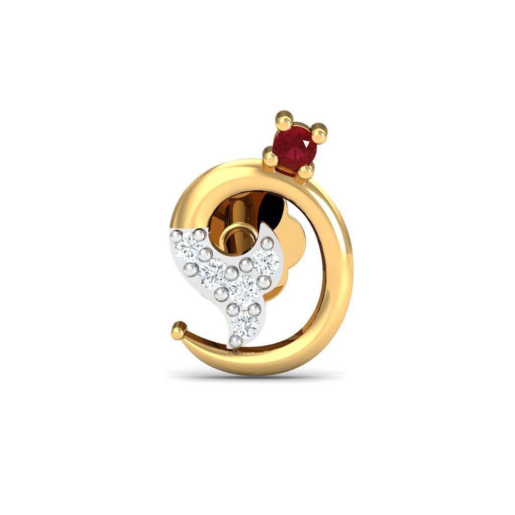 KuberBox 18K Yellow Gold Fishtail Nose Pin