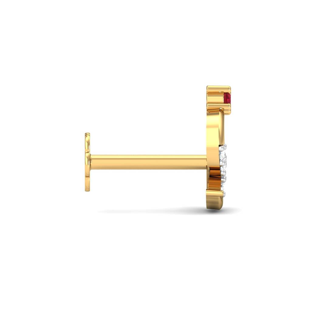 KuberBox 18K Yellow Gold Fishtail Nose Pin