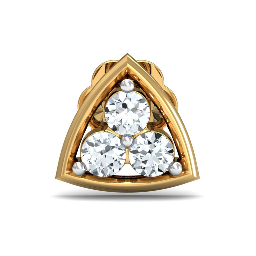 KuberBox 18K Yellow Gold Demira Stud Nose Stud