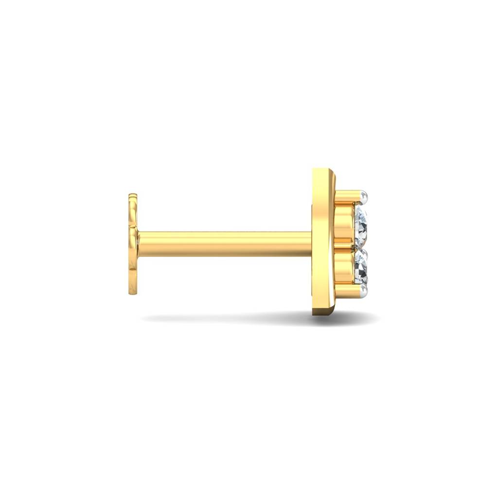 KuberBox 18K Yellow Gold Demira Stud Nose Stud