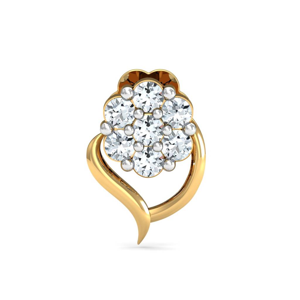 KuberBox 18K Yellow Gold Rima Cluster Nose Stud