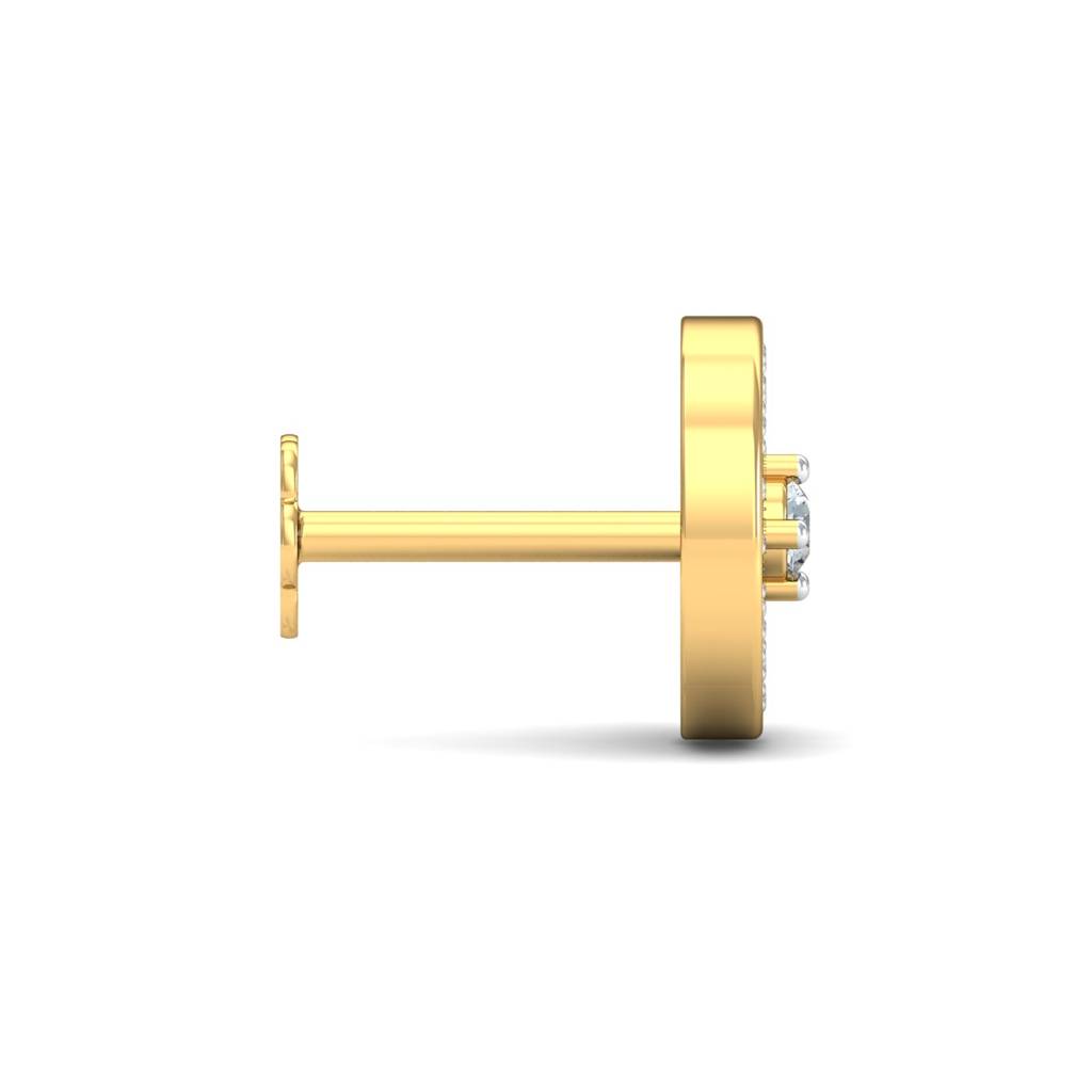 KuberBox 18K Yellow Gold Debra Round Nose Stud