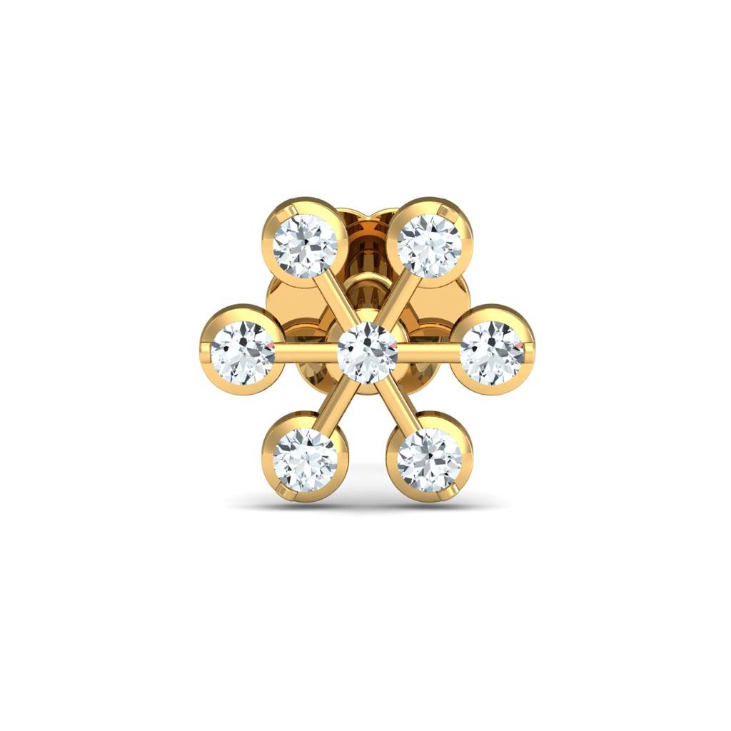 KuberBox 18K Yellow Gold Meghan Diamond Nose Stud