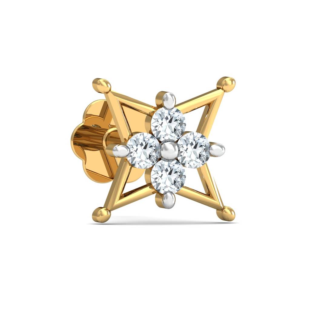 KuberBox 18K Yellow Gold Adalee Stud Nose Stud