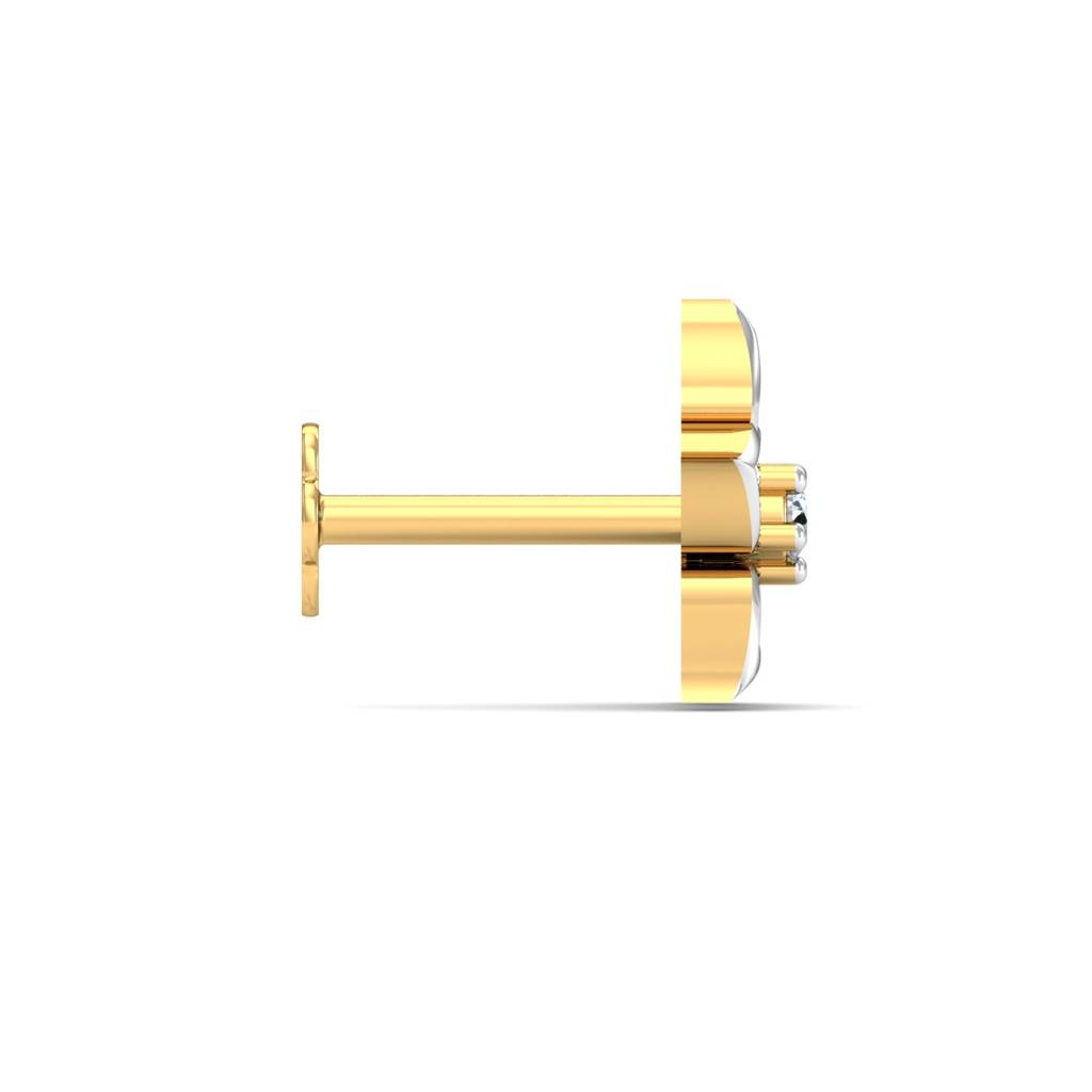 KuberBox 18K Yellow Gold Zora Floral Nose Stud