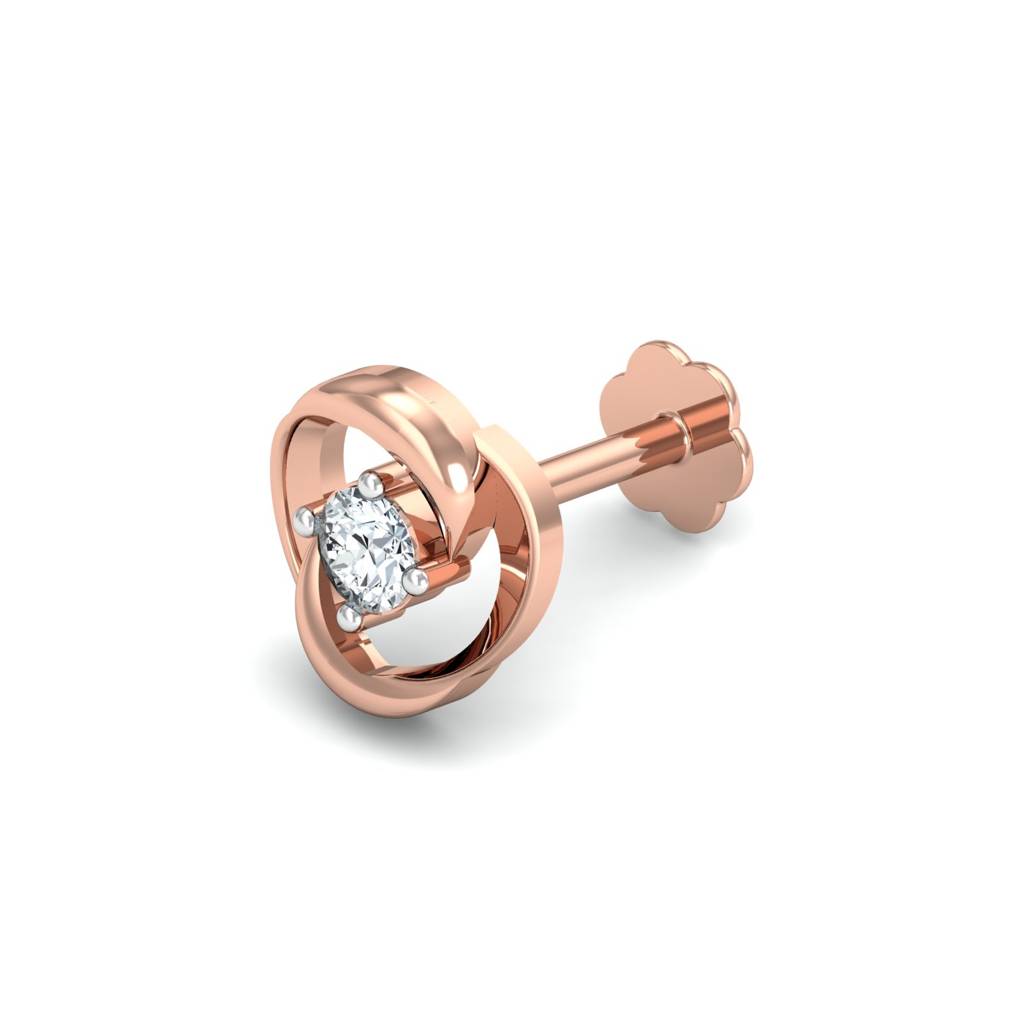 KuberBox 18K Rose Gold Aislinn Solitaire Studs