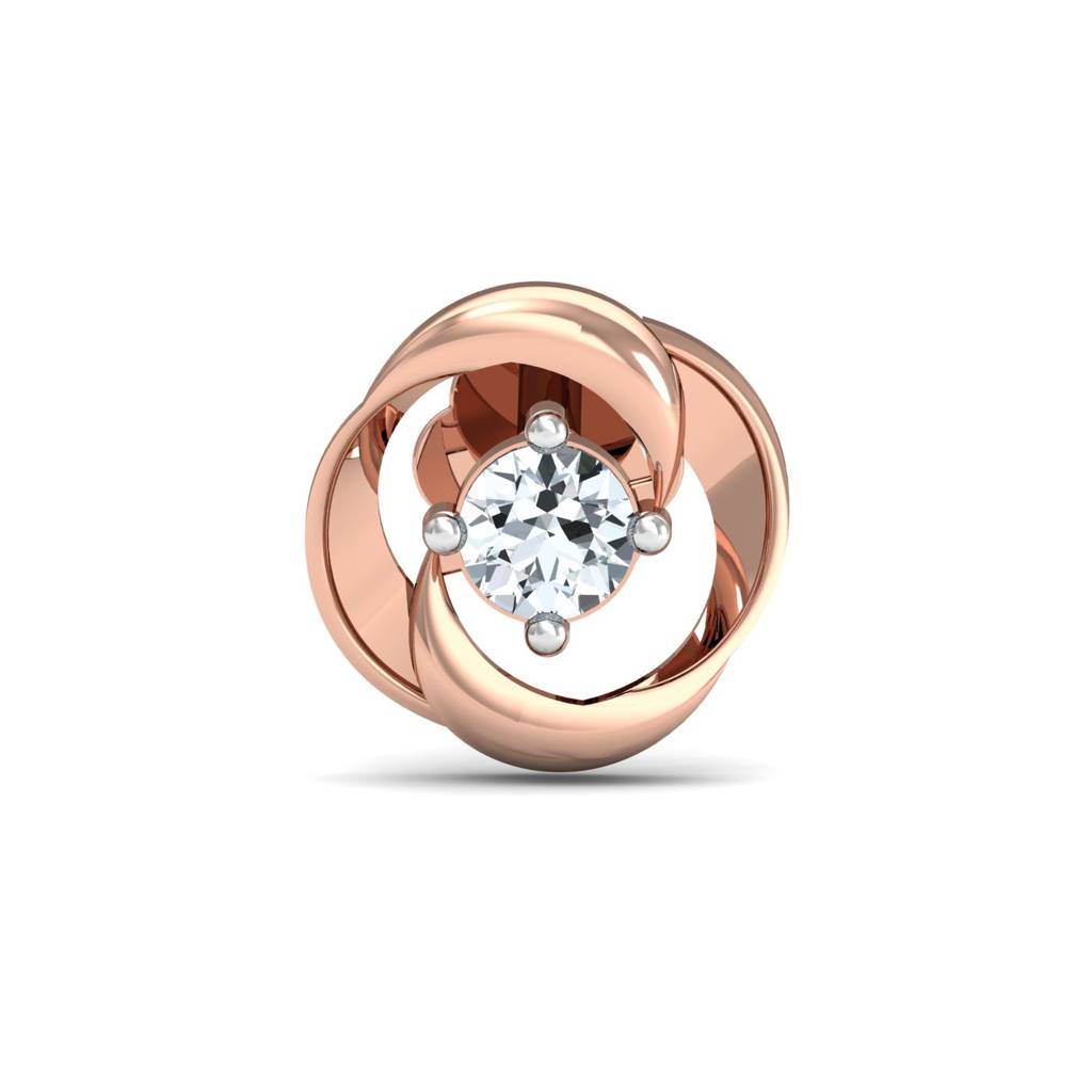 KuberBox 18K Rose Gold Aislinn Solitaire Studs