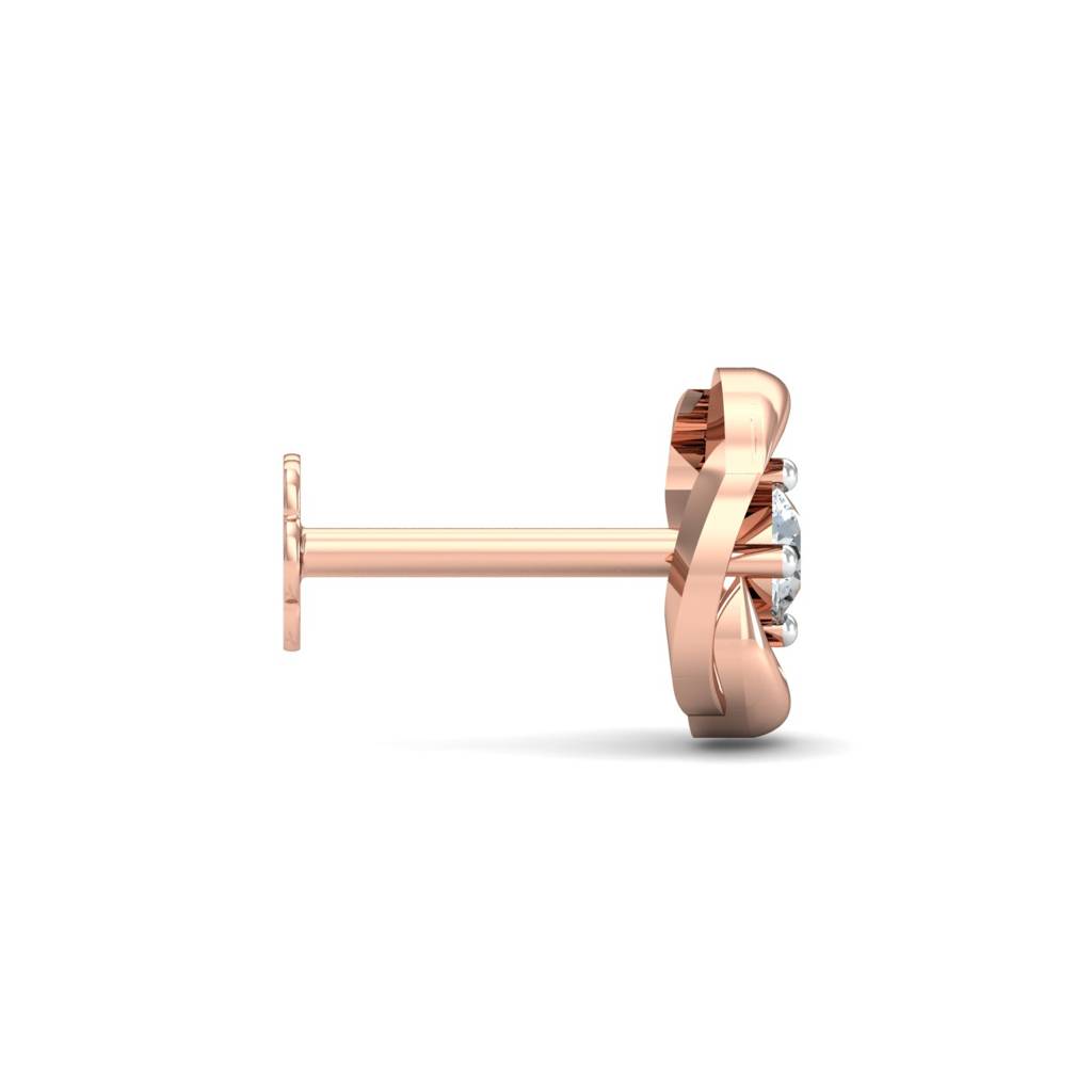 KuberBox 18K Rose Gold Aislinn Solitaire Studs
