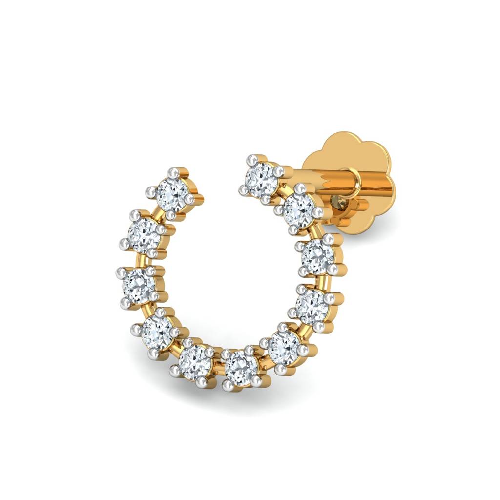 KuberBox 18K Yellow Gold Aureole Nose Stud