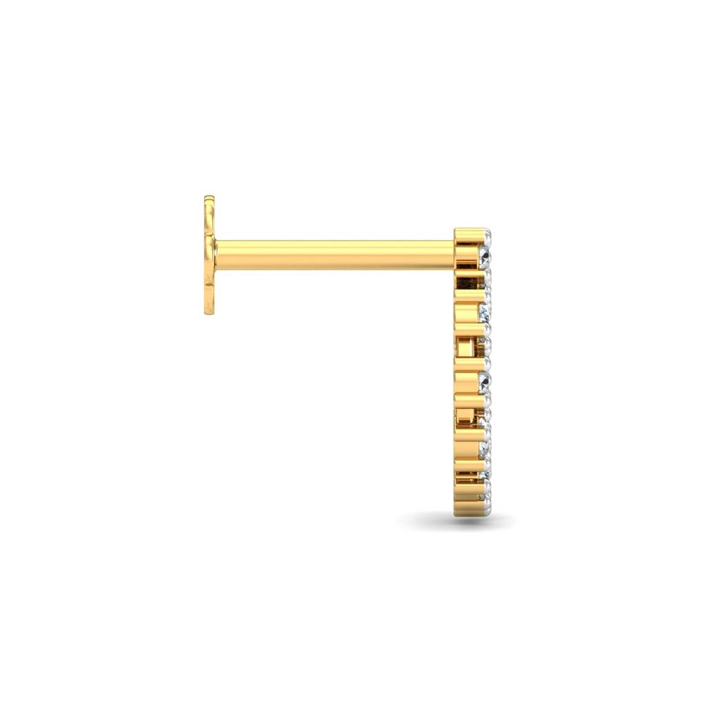 KuberBox 18K Yellow Gold Aureole Nose Stud