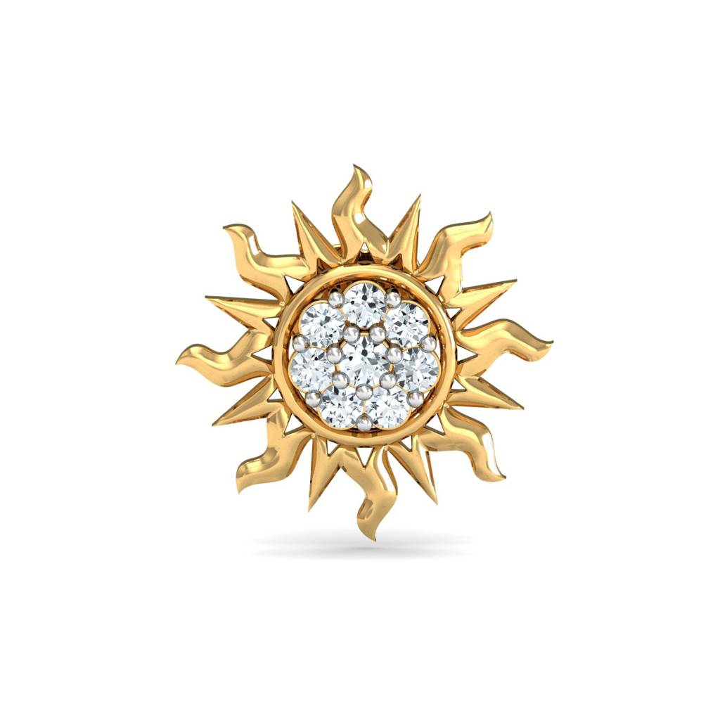 KuberBox 18K Yellow Gold Sunshine Nose Stud