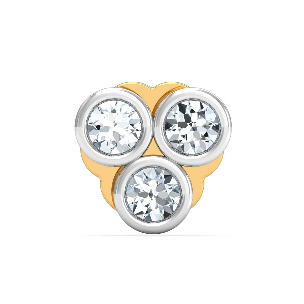 KuberBox 18K Yellow Gold Triple-Circular Nose Stud