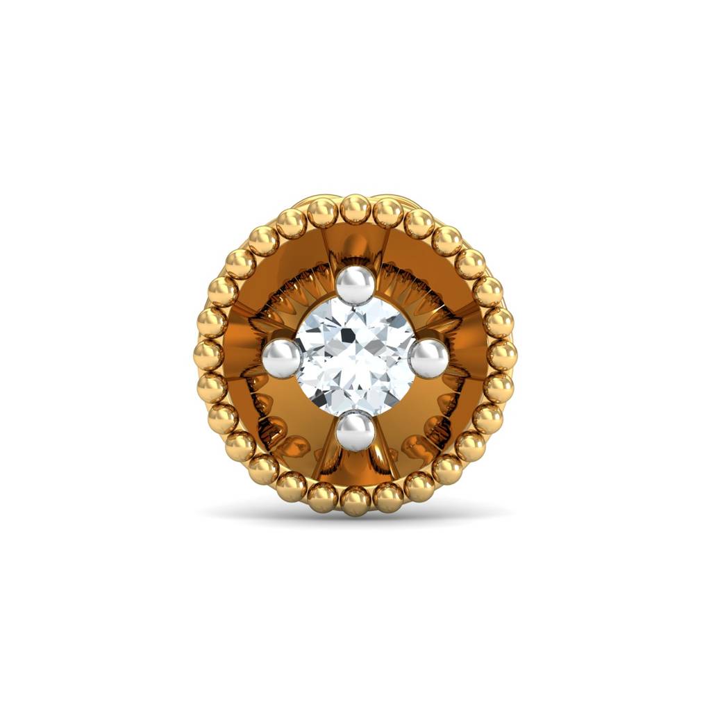 KuberBox 18K Yellow Gold Diamond Hemisphere Nose Stud