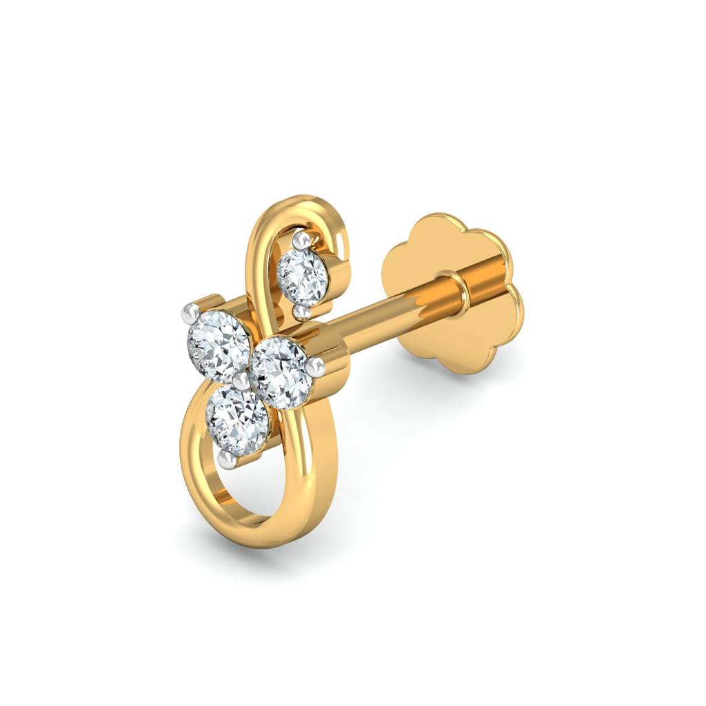 KuberBox 18K Yellow Gold Cookoo Motif Nose Stud