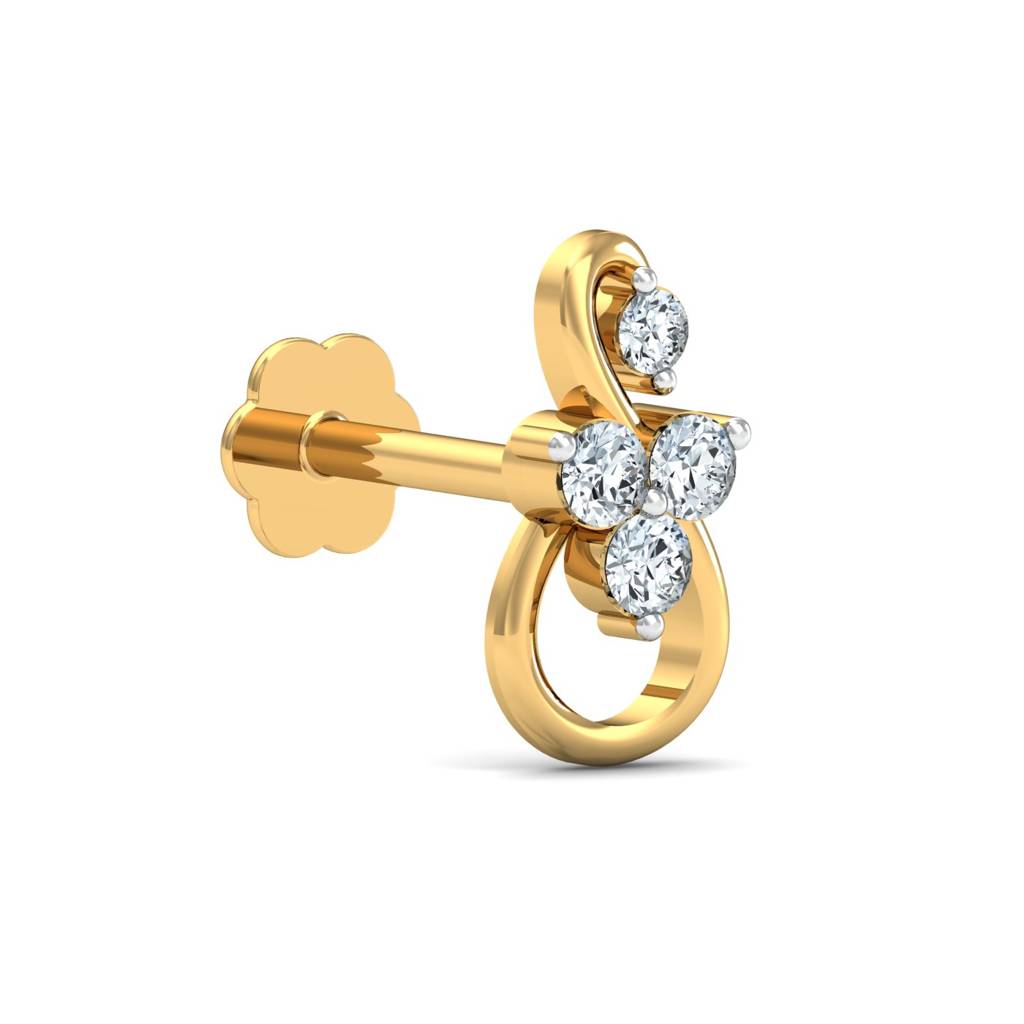 KuberBox 18K Yellow Gold Cookoo Motif Nose Stud