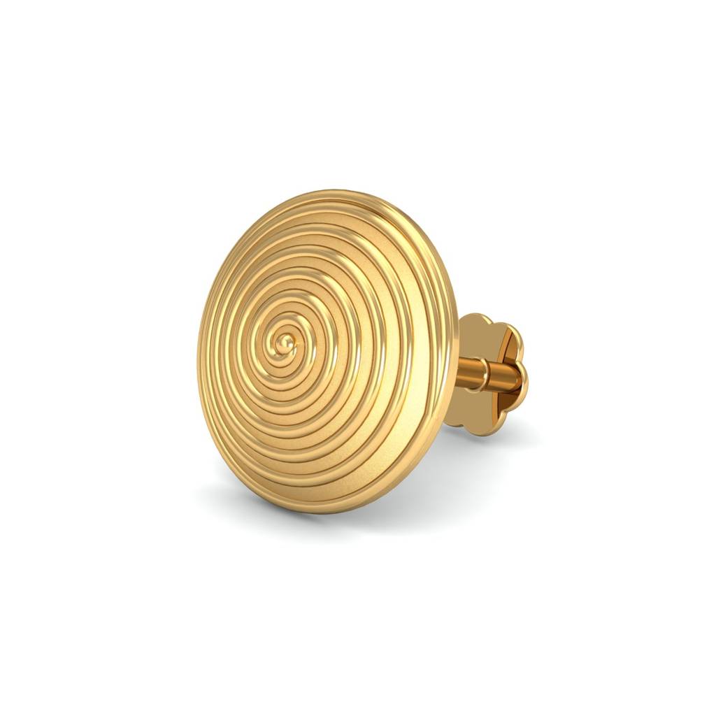 KuberBox 18K Yellow Gold Spiral Gold Nose Stud