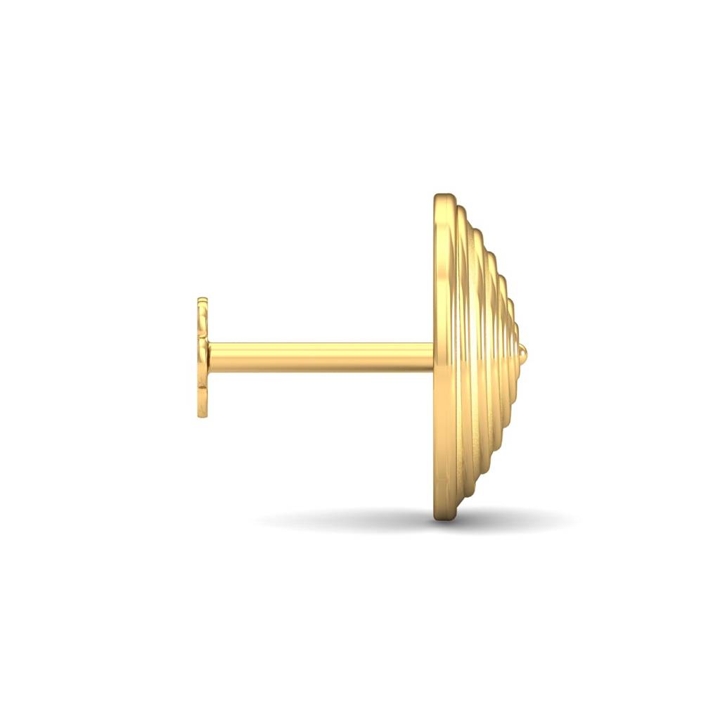 KuberBox 18K Yellow Gold Spiral Gold Nose Stud