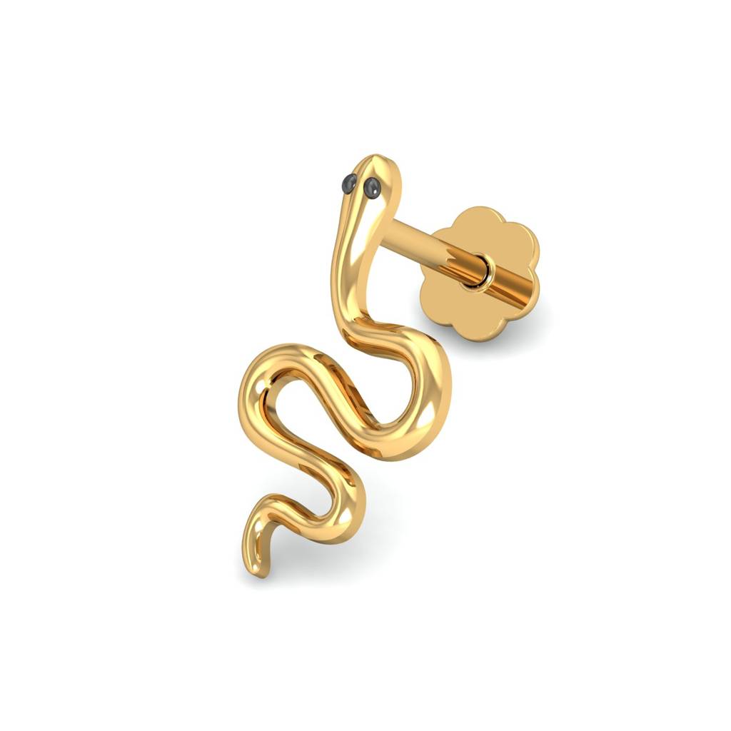 KuberBox 18K Yellow Gold Serpentine Gold Nose Stud
