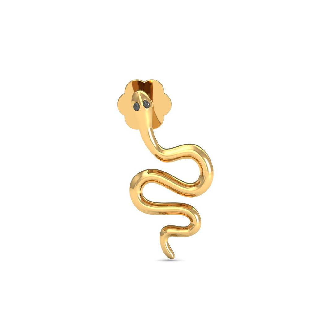 KuberBox 18K Yellow Gold Serpentine Gold Nose Stud