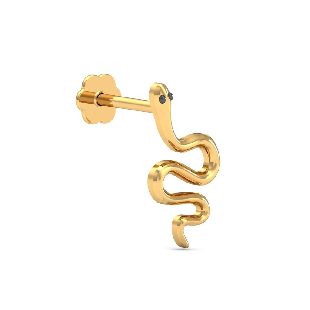 KuberBox 18K Yellow Gold Serpentine Gold Nose Stud