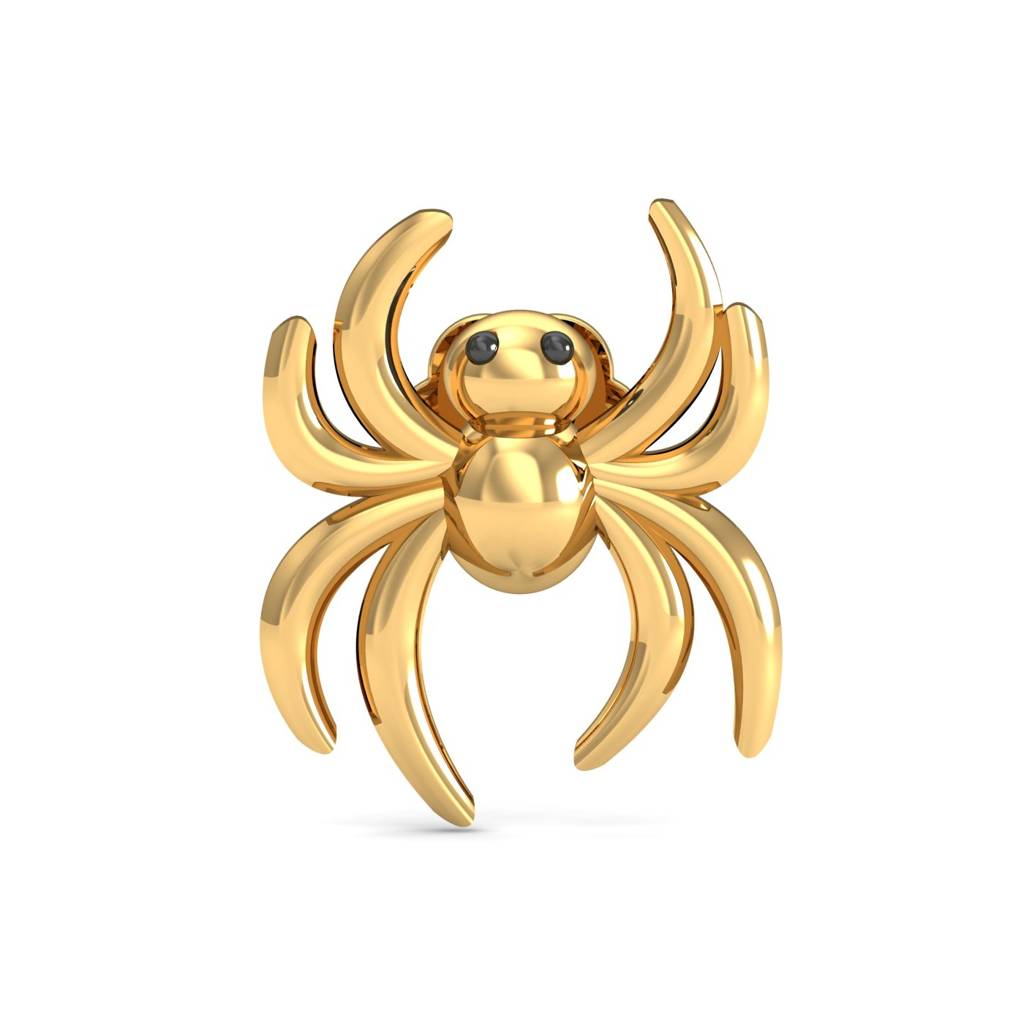 KuberBox 18K Yellow Gold Spider Gold Nose Stud