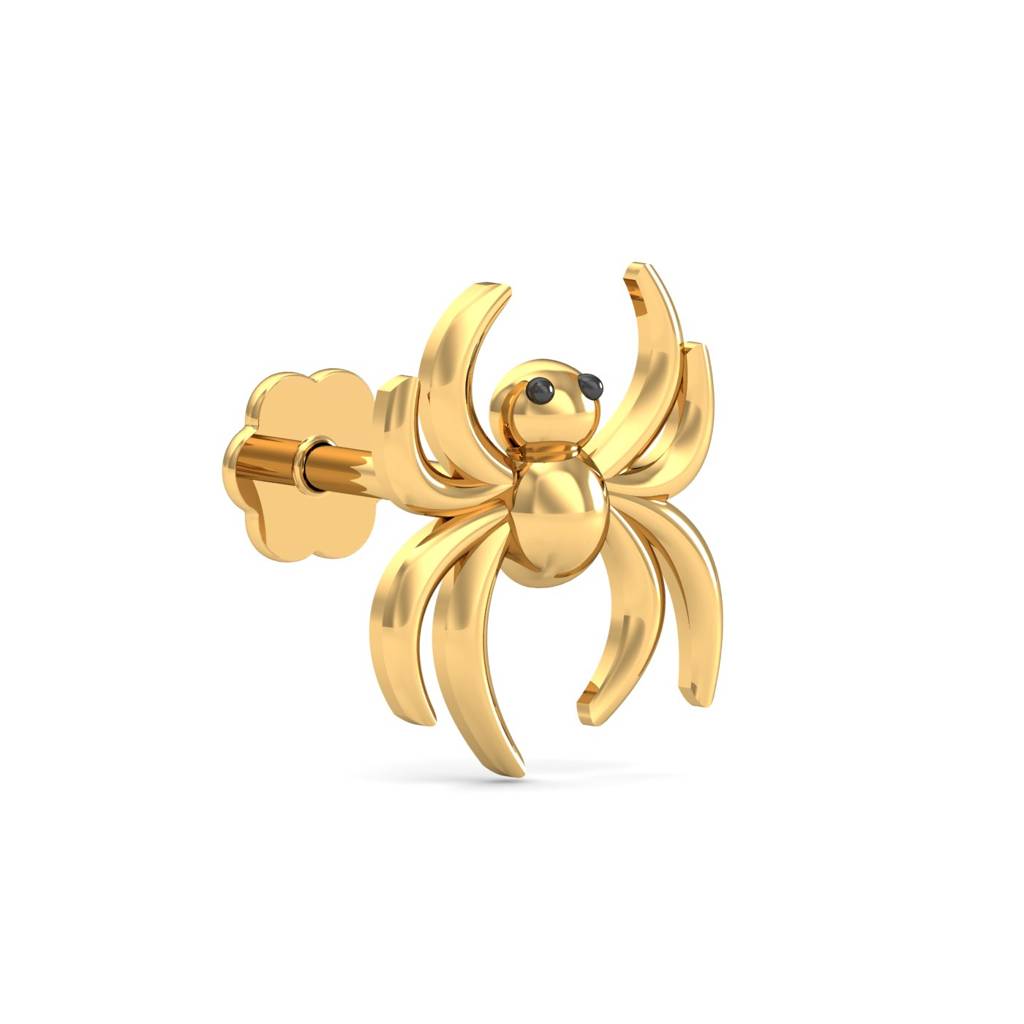 KuberBox 18K Yellow Gold Spider Gold Nose Stud