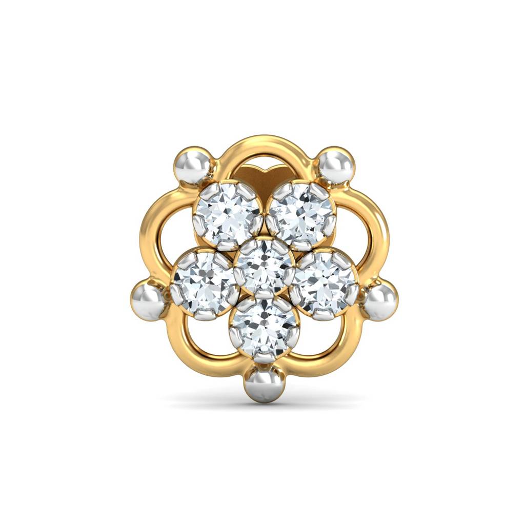 KuberBox 18K Yellow Gold Haisley Diamond Nose Stud