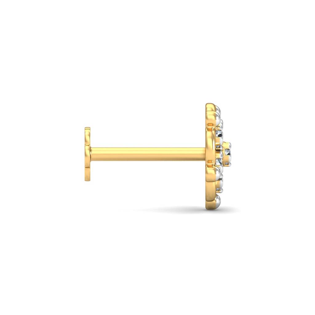 KuberBox 18K Yellow Gold Haisley Diamond Nose Stud