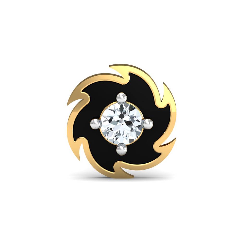 KuberBox 18K Yellow Gold Spinning Disc Nose Stud