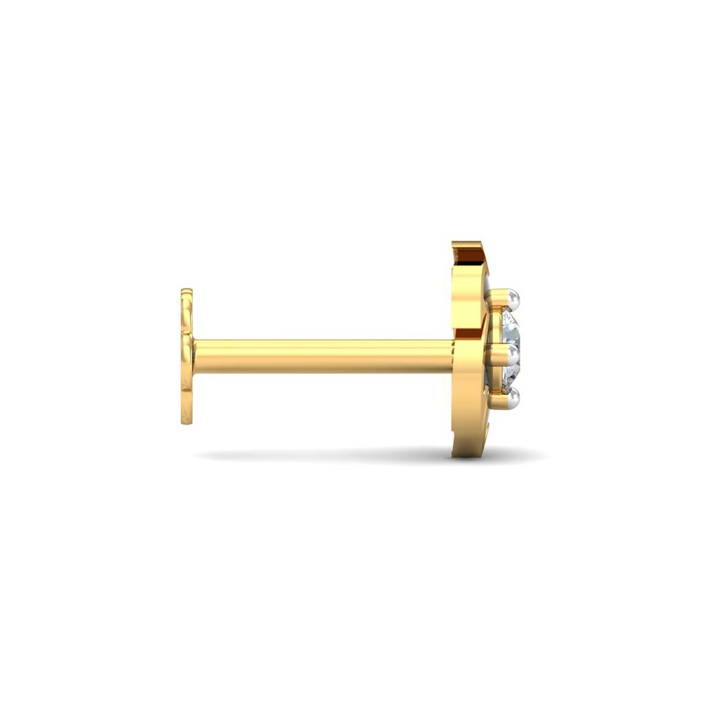 KuberBox 18K Yellow Gold Spinning Disc Nose Stud