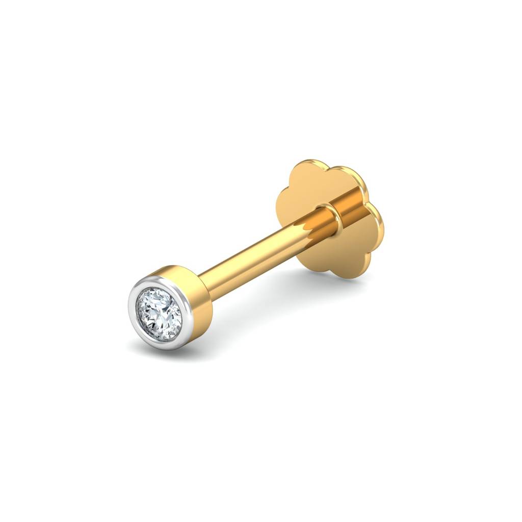 KuberBox 18K Yellow Gold Bruce 2 mm Nose Stud